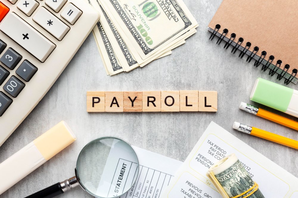 Payroll folder with documents